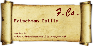 Frischman Csilla névjegykártya